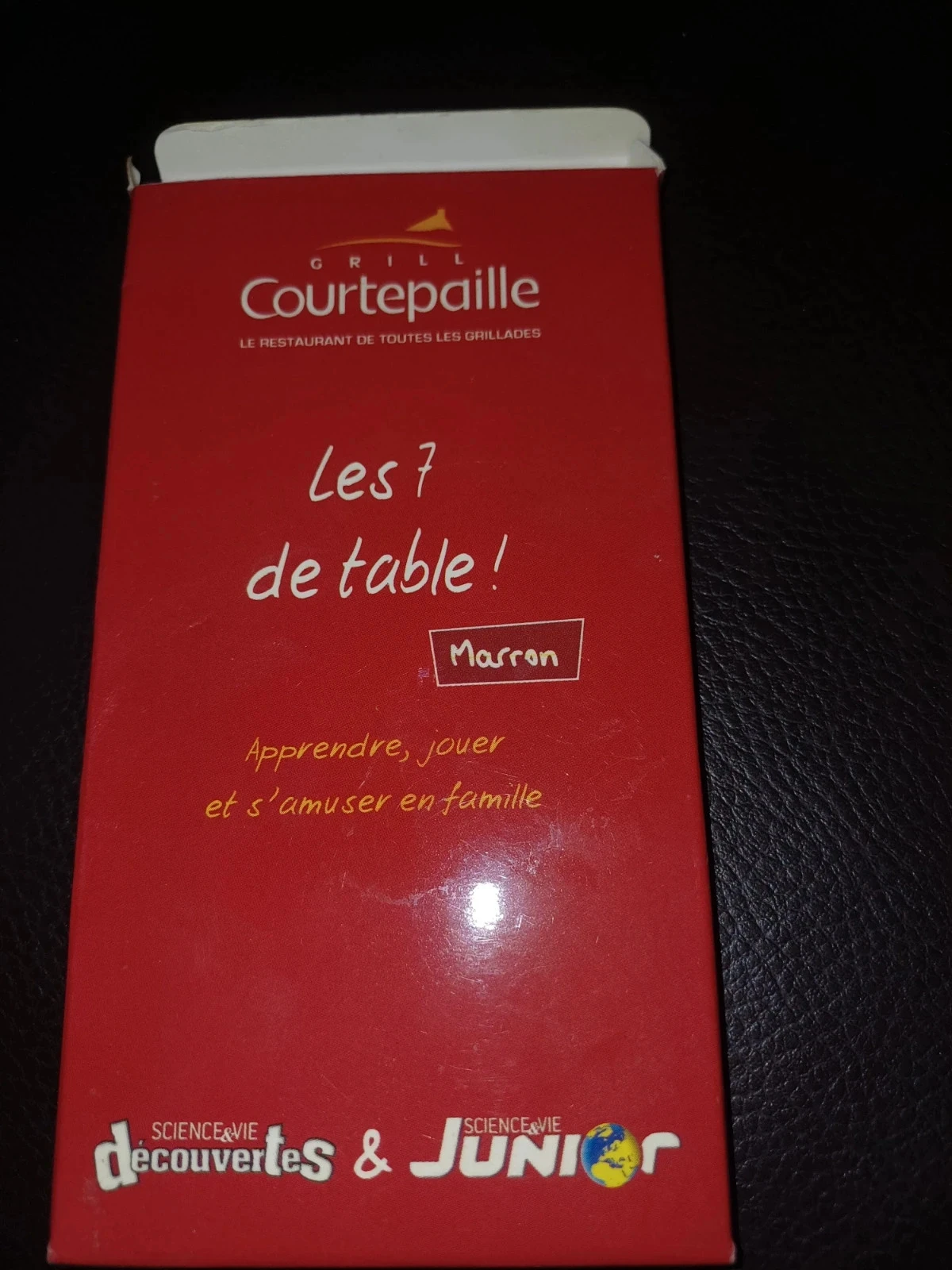 Jeu de cartes courte paille étui  marron neuf 16 questions sur les aliments